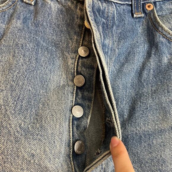 LEVIS Stonewash Blue Indigo Denim 80s Jeans Distressed‎ Button Fly Vintage 38x32 - Picture 7 of 7